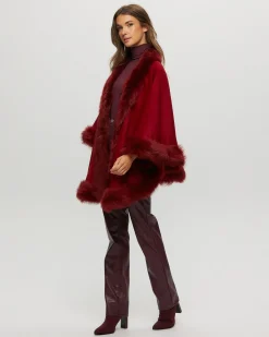 Select Cashmere Capelet With Toscana Shearling Lamb Trim