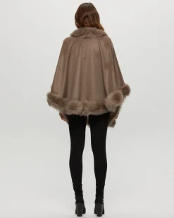 Select Cashmere Capelet With Toscana Shearling Lamb Trim