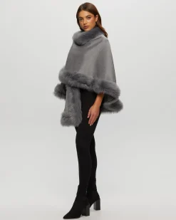 Select Cashmere Capelet With Toscana Shearling Lamb Trim