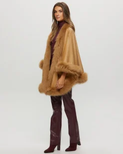 Select Cashmere Capelet With Toscana Shearling Lamb Trim