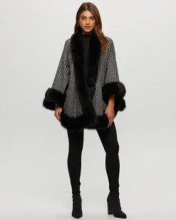 Select Cashmere Capelet With Toscana Shearling Lamb Trim