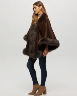 Select Cashmere Capelet With Toscana Shearling Lamb Trim