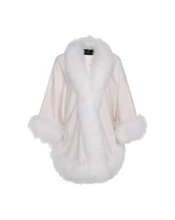 Select Cashmere Capelet With Toscana Shearling Lamb Trim