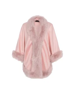 Select Cashmere Capelet With Toscana Shearling Lamb Trim