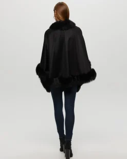 Select Cashmere Capelet With Toscana Shearling Lamb Trim