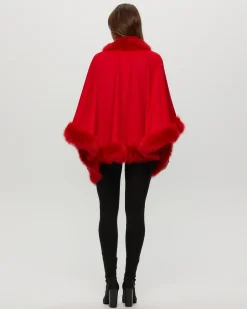 Select Cashmere Capelet With Toscana Shearling Lamb Trim
