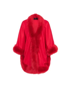 Select Cashmere Capelet With Toscana Shearling Lamb Trim