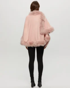 Select Cashmere Capelet With Toscana Shearling Lamb Trim