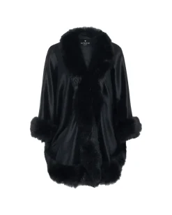 Select Cashmere Capelet With Toscana Shearling Lamb Trim