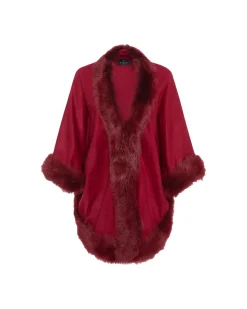 Select Cashmere Capelet With Toscana Shearling Lamb Trim