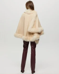 Select Cashmere Capelet With Toscana Shearling Lamb Trim