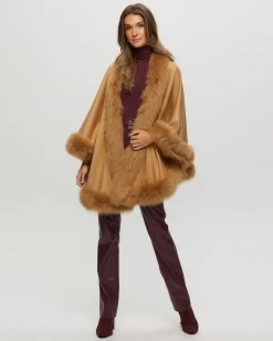 Select Cashmere Capelet With Toscana Shearling Lamb Trim