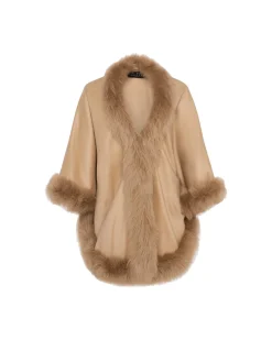 Select Cashmere Capelet With Toscana Shearling Lamb Trim