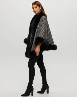 Select Cashmere Capelet With Toscana Shearling Lamb Trim