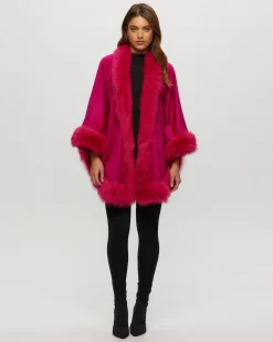 Select Cashmere Capelet With Toscana Shearling Lamb Trim