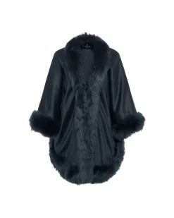 Select Cashmere Capelet With Toscana Shearling Lamb Trim