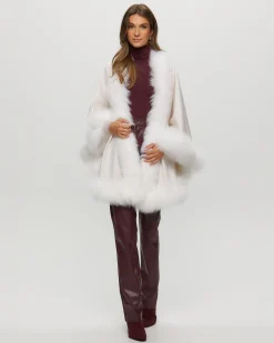 Select Cashmere Capelet With Toscana Shearling Lamb Trim