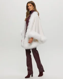 Select Cashmere Capelet With Toscana Shearling Lamb Trim