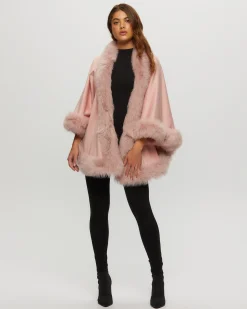 Select Cashmere Capelet With Toscana Shearling Lamb Trim