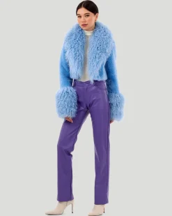 Select Cashmere Goat Bolero With Select Mongolian Lamb Collar And Cuffs