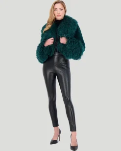 Select Cashmere Goat Bolero With Select Mongolian Goat Collar And Cuffs