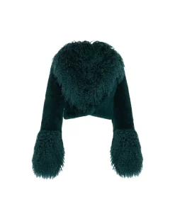 Select Cashmere Goat Bolero With Select Mongolian Goat Collar And Cuffs