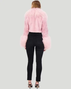 Select Cashmere Goat Bolero With Select Mongolian Goat Collar And Cuffs