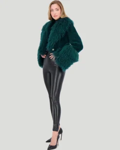 Select Cashmere Goat Bolero With Select Mongolian Goat Collar And Cuffs