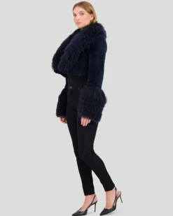 Select Cashmere Goat Bolero With Select Mongolian Goat Collar And Cuffs