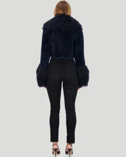 Select Cashmere Goat Bolero With Select Mongolian Goat Collar And Cuffs