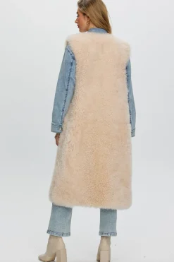 Select Cashmere Goat Collarless Long Vest