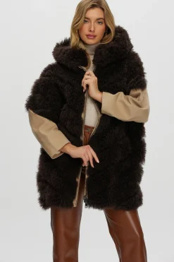 Select Cashmere Goat Diagonal Parka With Loro Piana Cashmere Sleeves And Back