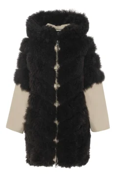 Select Cashmere Goat Diagonal Parka With Loro Piana Cashmere Sleeves And Back