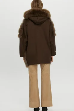 Select Cashmere Goat Diagonal Parka With Loro Piana Cashmere Sleeves And Back