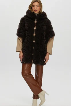 Select Cashmere Goat Diagonal Parka With Loro Piana Cashmere Sleeves And Back