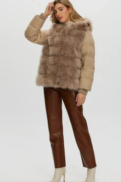 Select Cashmere Goat Quilted Down Parka With Loro Piana Cashmere Sleeves And Back