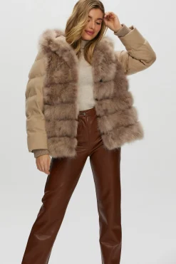 Select Cashmere Goat Quilted Down Parka With Loro Piana Cashmere Sleeves And Back