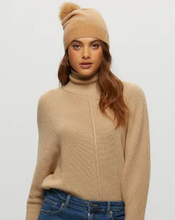 Select Cashmere Hat With Toscana Shearling Lamb Pompom