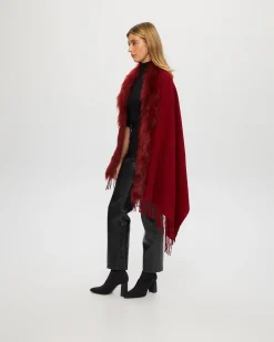 Select Cashmere Stole With Toscana Shearling Lamb Trim