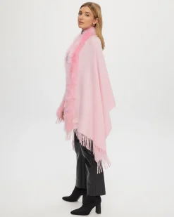 Select Cashmere Stole With Toscana Shearling Lamb Trim