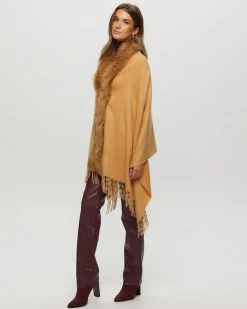 Select Cashmere Stole With Toscana Shearling Lamb Trim