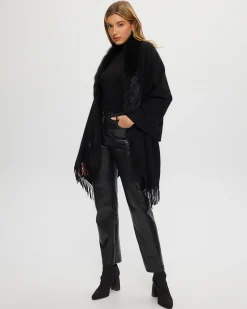 Select Cashmere Stole With Toscana Shearling Lamb Trim