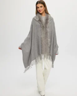 Select Cashmere Stole With Toscana Shearling Lamb Trim