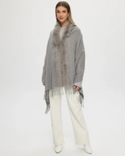 Select Cashmere Stole With Toscana Shearling Lamb Trim