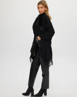 Select Cashmere Stole With Toscana Shearling Lamb Trim