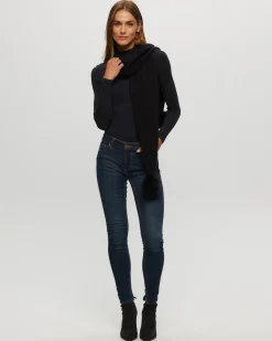 Select Knit Cashmere Scarf With Toscana Shearling Lamb Pompom