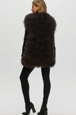 Select Mongolian Goat Zip Vest