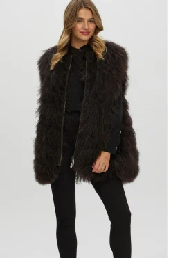 Select Mongolian Goat Zip Vest