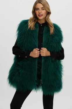 Select Mongolian Goat Zip Vest