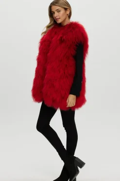 Select Mongolian Goat Zip Vest